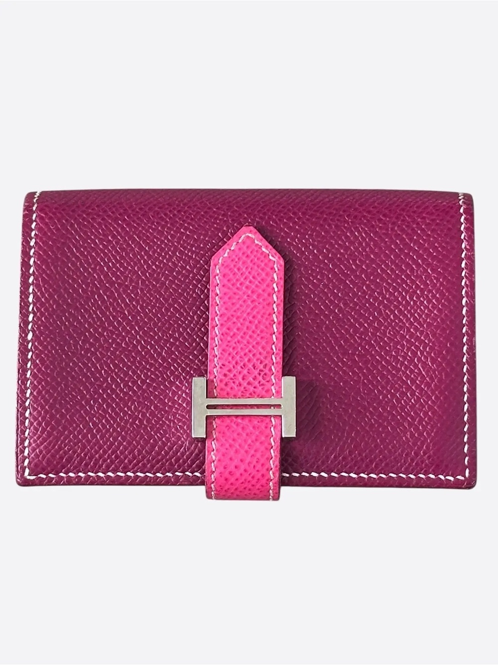 Hermes Purple & Pink Epsom Bearn Card Holder